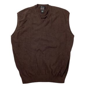 Jos A Bank Brown Pima Cotton V Neck Sweater Vest Men L Large
